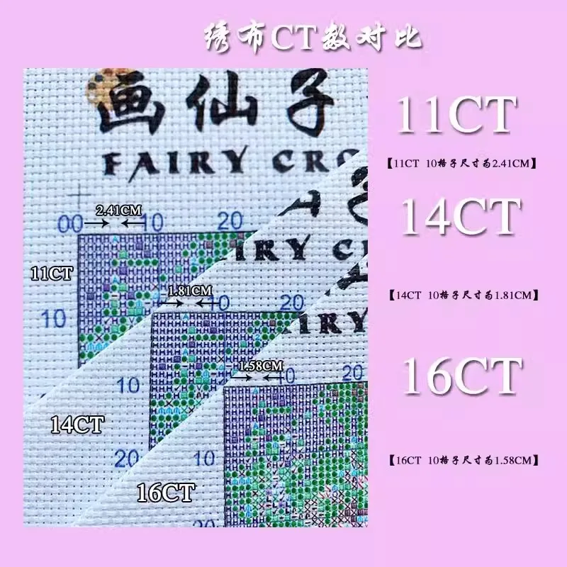 ZZ3095 14CT Print Canvas Cross Stitch DIY Set Kit Needlework Embroidery 200 Colors - Image 3